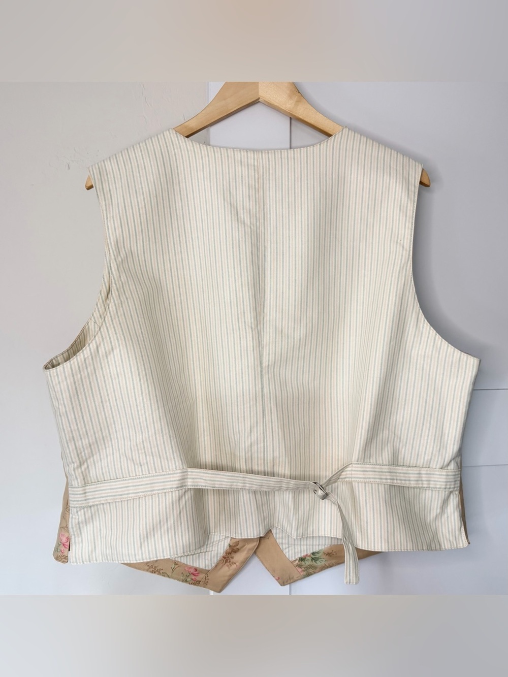 Vintage 90’s Lauren Ralph Lauren Cottagecore Vest Beige with Pink Roses Size 3X - Picture 4 of 10
